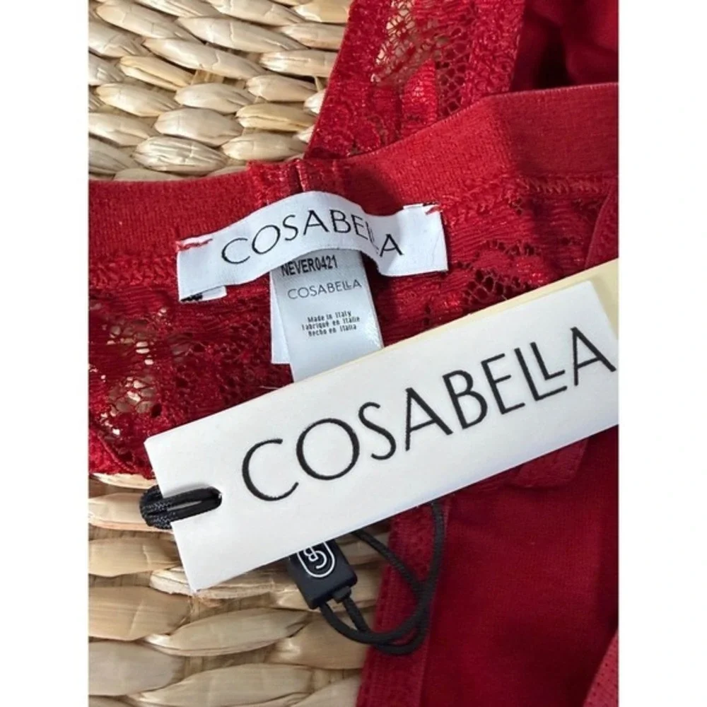 Cosabella Never Say Never Mystic Red Men's Italian Lace Thong Size M